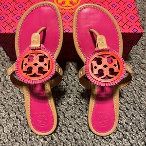 Tory Burch Pink and Orange Sandals